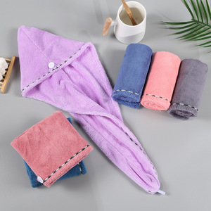 Gorro de secado de pelo Carlota 25x65 cm de microfibra de vellón coral de secado rápido para mujer - Product Image 2