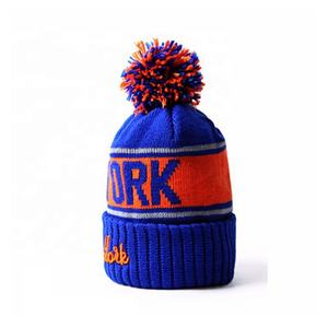 Custom High Quality Designer Pom Pom Beanies Manufacturers Winter Beanie 3D Embroidery Bobble Hats - Product Image 2