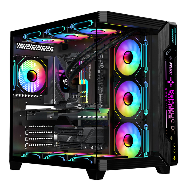 Ruix Aerospace Ultra RGB ATX PC Case with Side Panel Window Transparent Sea View Motherboard Design for Gaming and Office Use