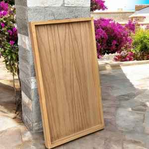 Plateau et assiettes de service en bois rustique, fabriqués à la main à partir de bois d'acacia et de bois de manguier naturels, respectueux de l'environnement - Product Image 3