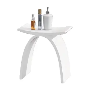 현대 디자인 단단한 표면 아크릴 인공 돌 샤워 의자 OEM 목욕 벤치 좌석 욕실 의자 화이트 블랙 샤워 룸