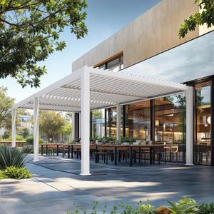 Pergola à lames orientables en aluminium thermolaqué robuste, imperméable, écologique, résistante au vent, pour extérieur, abri de jardin, prix usine, OEM - Product Image 3