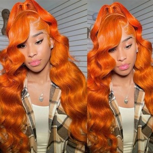 Perruque Lace Front Orange pour Femme, Cheveux Longs Bouclés Style Européen-Américain Bozhen M8801, Boucles Volumineuses, Collection <span class=keywords><strong>TUME</strong></span> Transfrontalière Afrique - Product Image 4