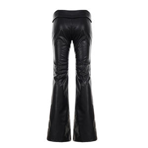 Pantalon Y2K taille croisée basse en Spandex/Polyester respirant, coupe droite, longueur intégrale, avec fermeture éclair – Style Cool-Girl Streetwear - Product Image 6