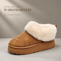 Bottes de neige personnalisées pour femmes, doublées de fausse fourrure, pantoufles chaudes à plateforme, chaussures d'hiver décontractées, fabrication en usine, couleur du tissu, emballage