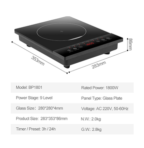 <span class=keywords><strong>Placa</strong></span> <span class=keywords><strong>de</strong></span> Inducción Portátil <span class=keywords><strong>de</strong></span> 1800W con un Solo Quemador, Cocina Eléctrica <span class=keywords><strong>de</strong></span> Sobremesa, 11 Modos <span class=keywords><strong>de</strong></span> Cocción, Pantalla Digital para el Hogar - Product Image 6