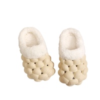 Nouvelles pantoufles d'hiver en fourrure moelleuse pour femmes, antidérapantes, avec coussinets en EVA, thermiques et massantes, pour la maison
