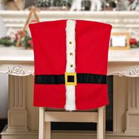 Housse de chaise de Noël personnalisable et colorée, en polaire rouge, décorations de Noël