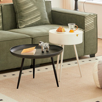 Table d'appoint ronde en métal avec plateau, table d'appoint noire mate, fabricant sur mesure pour salon, appartement de services, chambre d'hôtel