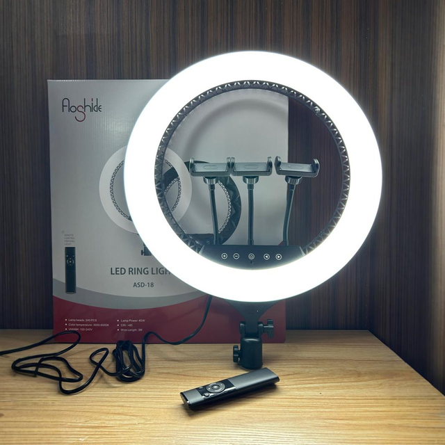 ASD 18 22 Inch Ring Light with Stand Tripod LED Fill Light for Live Streaming Makeup Photography 45cm 56cm