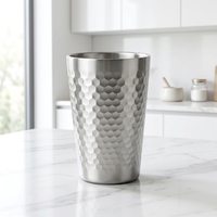 Gobelet empilable en acier inoxydable martelé, réutilisable, pour eau, café, bière, pour la maison, le bar, le restaurant