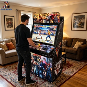 Macchina Arcade Personalizzata con Logo, 32 Pollici, per <span class=keywords><strong>Giochi</strong></span> di Combattimento, Console Video per 2 Giocatori, per Bar e Sale <span class=keywords><strong>Giochi</strong></span> - Product Image 1