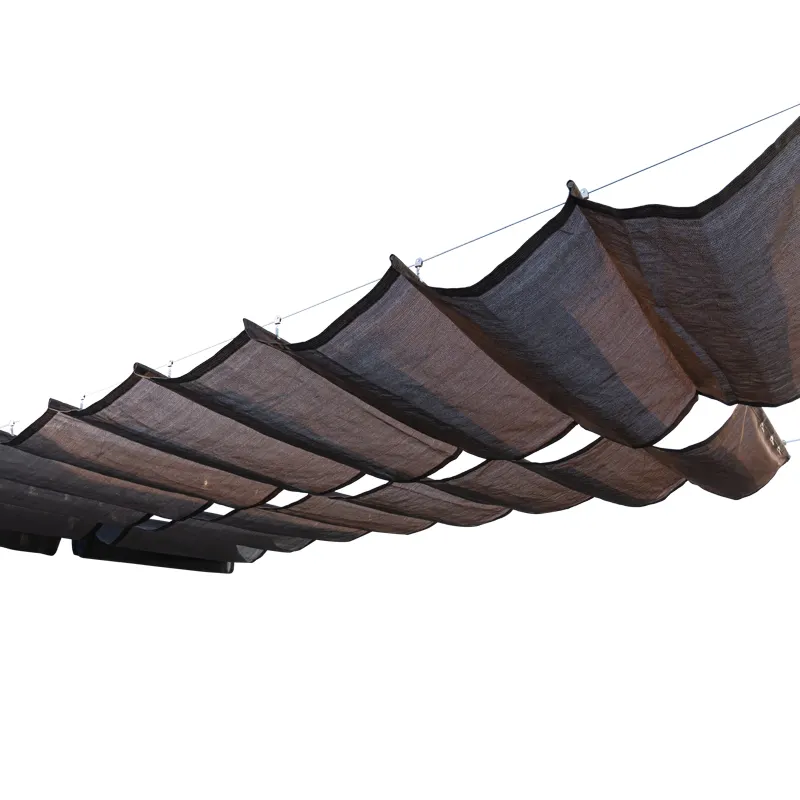 Dickes kaffeefarbenes teleskop-Sonnenblatt für Wellen zuhause Hof Gartenpavillon Glaszimmer Vordach uv-beständiges Sonnenblende-Segel