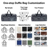 Tas Duffel Travel Anti Air Logo Kustom Moq Rendah 65L Kapasitas Besar Portabel Outdoor Kasual Akhir Pekan Tas Selempang Jinjing