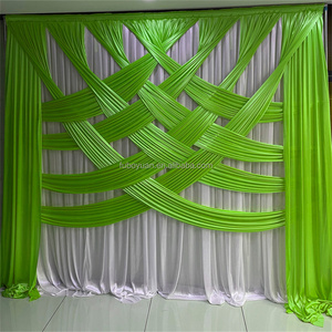 E120-Telón de fondo de cortina de boda personalizado, telón de fondo de seda helada, Fondo de fiesta de cumpleaños, arreglo de fondo vivo, decoración de boda - Product Image 5
