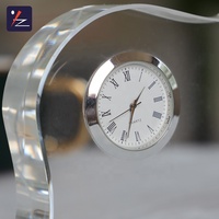 Nouvelle Arrivée Horloge de Table Personnalisable avec Gravure de Logo, Horloge en Cristal et Verre, Horloge de Table en Cristal
