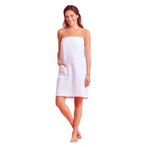 男士女士毛巾包裹水疗浴袍100% 棉身体包裹毛巾，带可调节关闭桑拿游泳池浴室淋浴