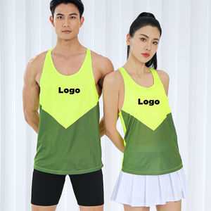 Wholesale Custom T-Shirt Pineapple Grid Fabric Fashion Fitness Hoodies Sleeveless For Sport Running Sleeveless <b>Vest</b> - Product Image 5