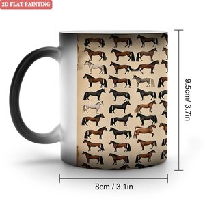 Custom Print Blank Mug Frosted Black 11oz <b>Ceramic</b> Heat Activated Color Changing Coffee <b>Cup</b> - Product Image 1