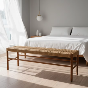 อิทสึกิ โต๊ะม้านั่งไม้เนื้อแข็งทรงสี่เหลี่ยมผืนผ้า ทันสมัย เรียบง่าย ทนทาน และทำความสะอาดง่าย สำหรับเฟอร์นิเจอร์บ้าน ห้องนั่งเล่น ห้องนอน ห้องรับประทานอาหาร - Product Image 6