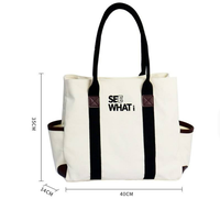 Sac fourre-tout en toile de coton réutilisable et écologique, personnalisable avec logo, faible MOQ, multi-poches, idéal pour le quotidien