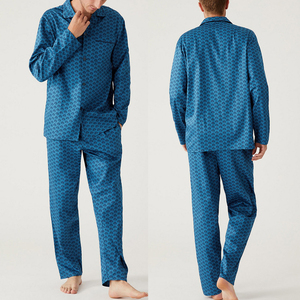 2023 nuovo stile pigiami da <span class=keywords><strong>uomo</strong></span> a figura intera davanti aperto da casa da <span class=keywords><strong>uomo</strong></span> in puro <span class=keywords><strong>cotone</strong></span> - Product Image 1