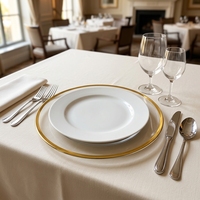 Assiette de Présentation en Plastique Écologique pour Décoration de Table, Assiette de Dîner, Hôtellerie, Banquet, Mariage, Dorée