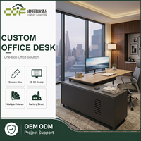 Bureau de direction moderne avec tiroirs, table de patron pour ensemble de mobilier de bureau de luxe