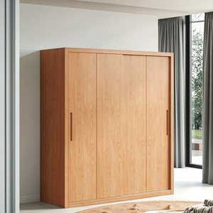 Armario de Madera de Pino Macizo con Puerta Corredera, Diseño Moderno y Simple para Dormitorio o Almacenamiento Infantil, Disponible en Stock - Product Image 2
