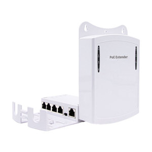 Wall Mounted 5 Ports Outdoor IP66 Waterproof IEEE802.3af/at POE Extender 1000Mbps Plug&Play for NVR <b>IP</b> <b>Camera</b> CCTV <b>System</b> - Product Image 2