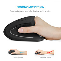 Souris optique sans fil USB mini ergonomique verticale confortable à LED rétroéclairée, orientation pour droitier, pour ordinateur portable et de bureau – Meilleure vente