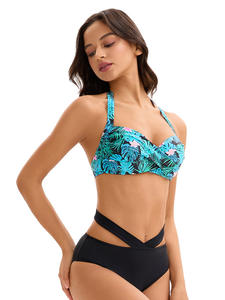 Maillot de bain de fitness à motif solide pour femmes européennes et américaines Maillot de bain une pièce Sexy Back Cut-Out Color Block Design for - Product Image 4