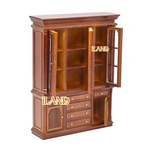 ILAND पैलेस शैली गुड़ियाघर फर्नीचर 1/12 पैमाने, तीन-दरवाजा कलेक्टर कैबिनेट गुड़ियाघर अध्ययन या कमरे में रहने वाले के लिए. - Product Image 3