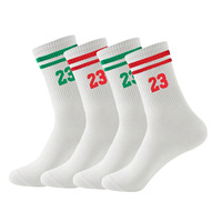 Chaussettes de sport athlétiques respirantes pour jeunes, idéales pour la course, l'entraînement, la gym, le fitness, le basketball, chaussettes mi-mollet en coton et élasthanne anti-humidité