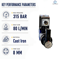 Vanne proportionnelle hydraulique Prance certifiée CE 4WREE 6 E32-2X-G24K31-A1M NG6 en fonte 315 bars 80 L/min pour applications métallurgiques