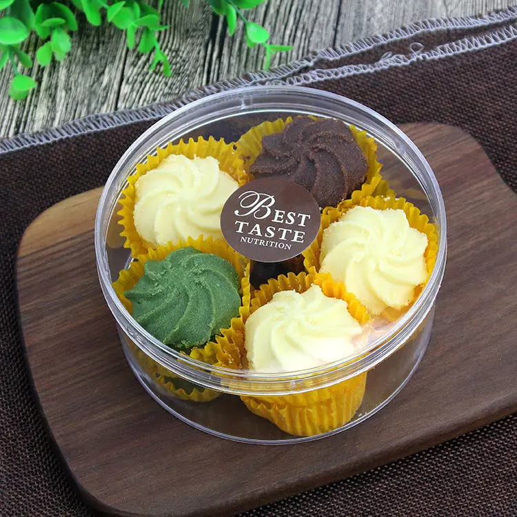गर्म बिक्री खाली छोटे पारदर्शी स्पष्ट प्लास्टिक दौर कैंडी बॉक्स प्लास्टिक Tiramisu मिठाई जन्मदिन का उपहार केक बॉक्स