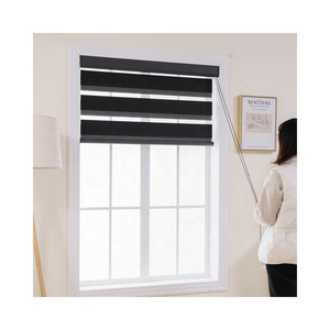 Persianas Zebra Manuales con Cable, Tela de Poliéster Resistente, Listas <span class=keywords><strong>para</strong></span> Usar, Fáciles de Limpiar, Tratamiento Antiestático, Funcionamiento Silencioso <span class=keywords><strong>para</strong></span> <span class=keywords><strong>Ventanas</strong></span> - Product Image 1