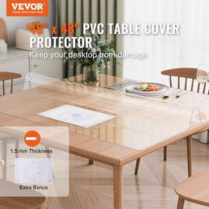48x48 Inch Clear <b>PVC</b> <b>Table</b> <b>Protector</b> 1.5mm Thick Plastic Desk Cover Furniture Covers - Product Image 2