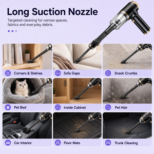 <b>Portable</b> Brushless Car <b>Vacuum</b> Cleaner 15KPa Cordless Handheld <b>Vacuum</b> with Dual Suction Modes USB Rechargeable for Car Home OEM M - Product Image 6
