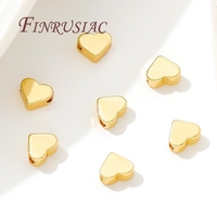 Perles entretoises en forme de cœur plaquées or 18 carats, fournitures et accessoires pour la fabrication de bijoux DIY, pour bracelets, colliers, composants et apprêts