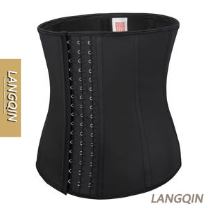 LANGQIN Guangdong Shapewear Corset en latex à 9 baleines en acier, gaine amincissante à maintien moyen avec boutons décoratifs, vente en gros - Product Image 1