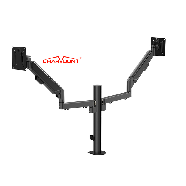 CHARMOUNT Desktop Dual Arm Monitor Mount Hydraulic Monitor Mount Arm