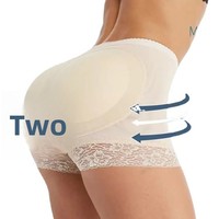 Culotte gainante push-up pour femme avec coussinets intégrés, design coupe plate, effet ventre plat, en spandex fin