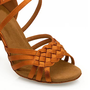 Sepatu Dansa Latin Wanita Bahan Satin Sutra untuk Ballroom <span class=keywords><strong>Tango</strong></span> Salsa Latihan dan Pertunjukan Tari - Product Image 5