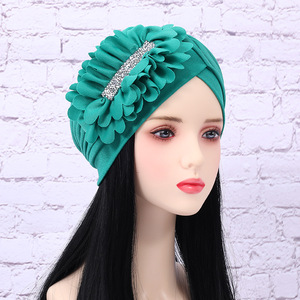 ผ้าโพกหัวฮิญาบสีพื้นสำหรับผู้หญิงมุสลิม รุ่น HZM-<span class=keywords><strong>26095</strong></span>  แบบแอฟริกันไนจีเรีย ประดับมุกและคริสตัล - Product Image 5