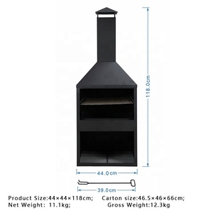 Moderno giardino esterno riscaldamento doppio ponte camino pozzo del fuoco con griglia di cottura giardino barbecue Grill Firepit esterno portatile pozzo del fuoco - Product Image 2
