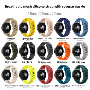 Correa de Reloj de Silicona Transpirable de 18/20/22 mm para Relojes Inteligentes Garmin <span class=keywords><strong>Huawei</strong></span> <span class=keywords><strong>Watch</strong></span> <span class=keywords><strong>GT</strong></span> 5 <span class=keywords><strong>Pro</strong></span> para Samsung Galaxy <span class=keywords><strong>Watch</strong></span>, Correa Deportiva - Product Image 2