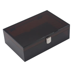 Humidor de cigarros de alta calidad, caja de cigarros, Humidor acrílico de cigarros Boveda gris con higrómetro Digital/tapa con bisagras - Product Image 3