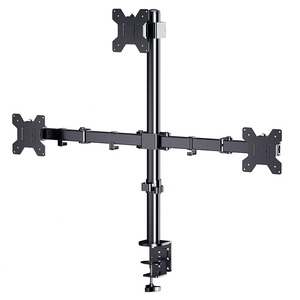 Soporte de Escritorio para Tres Monitores de 13-32 Pulgadas, Base de Acero Resistente con Abrazadera en C, VESA 75x100mm, <span class=keywords><strong>22</strong></span> Libras - Product Image 1