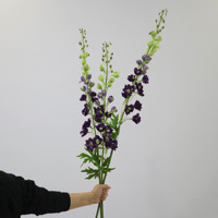 D-DE001 Fournitures de décoration de mariage, delphinium artificiel au toucher réel, delphinium bleu pour centre de table de mariage, décoration de table